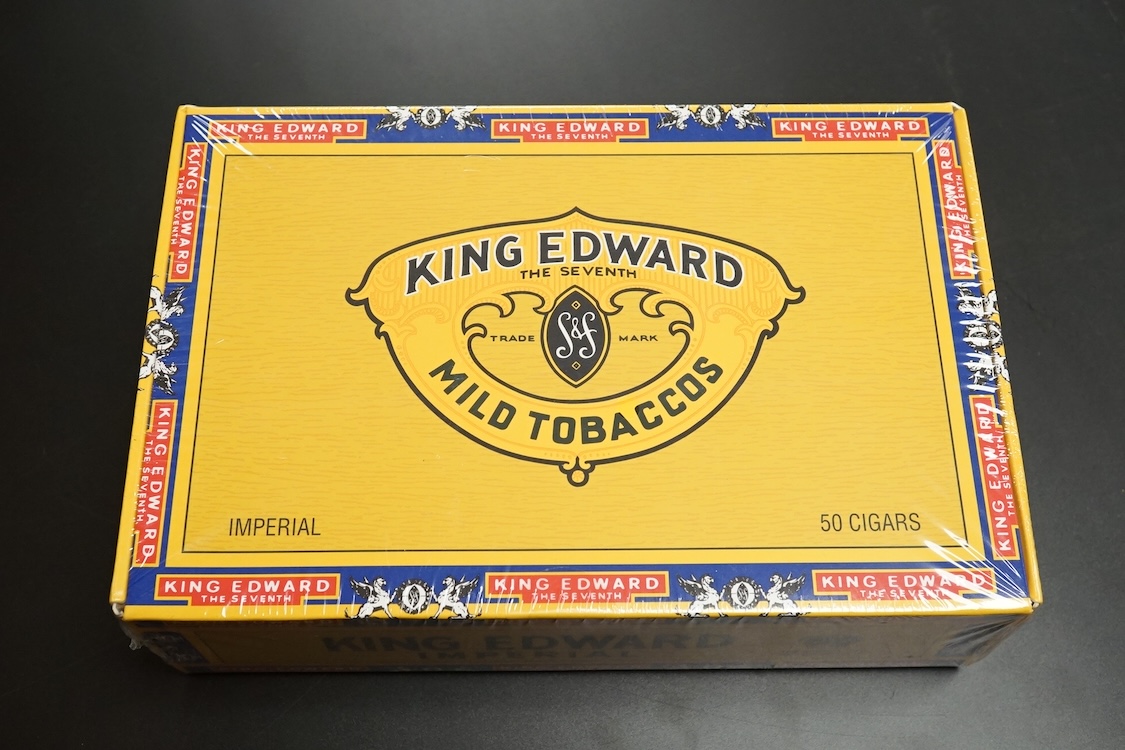 A sealed box of 50 King Edward cigars